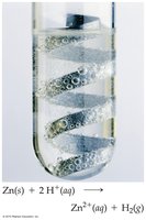 Zinc dissolving in hydrochloric acid
