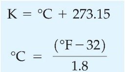 Temperature conversion equations