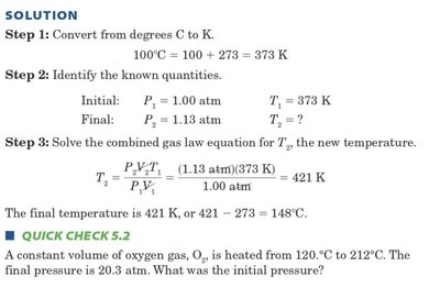 Worked example for Gay-Lussac's Law