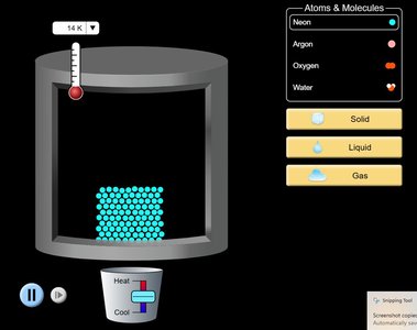 Simulation of neon atoms in a solid state at low temperature