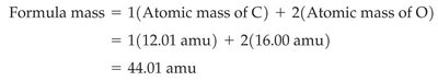 Formula mass calculation for CO2
