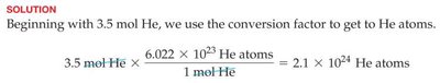 Calculation for converting moles to atoms