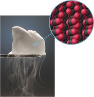 Dry ice subliming with molecular structure
