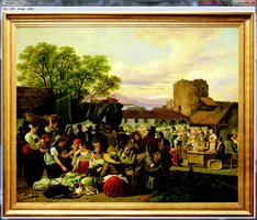 A historical market scene illustrating barter