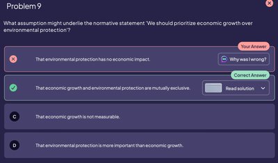Normative statement assumption screenshot