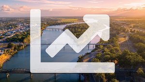 Graph with upward trend representing economic growth