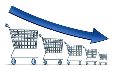 Shopping carts with downward arrow