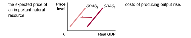Expected price of an important natural resource and SRAS curve