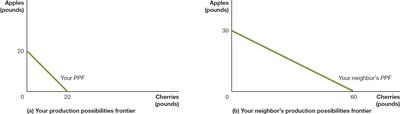 PPF for you and your neighbor: apples and cherries