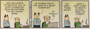 Economics comic strip about wisdom and supply