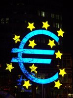 Euro symbol representing exchange rates and exports