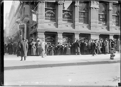 Historical photo of a bank run