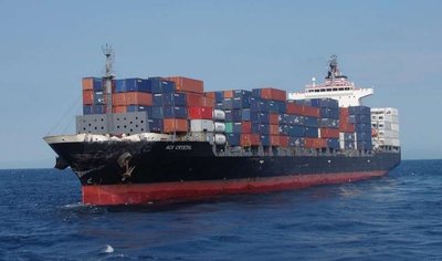 Cargo ship with containers