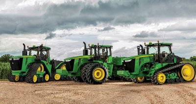 Tractors lined up