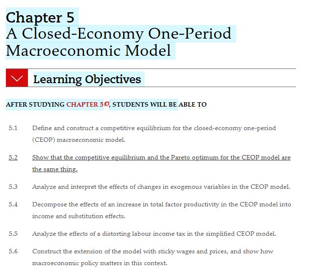 Chapter 5 Learning Objectives screenshot