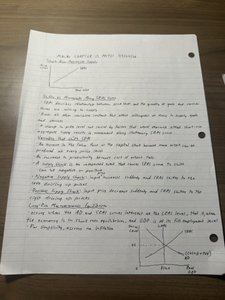 Aggregate demand and supply graph showing effects of monetary policy