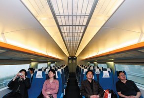 Interior of a bullet train in China