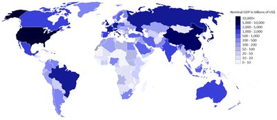 Mapa mundial del PIB nominal