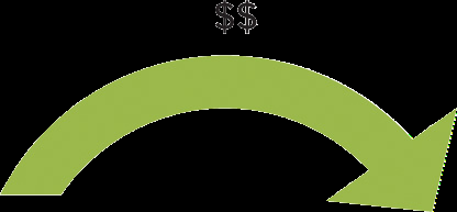 Arrow showing dollars moving from Fed to financial institutions
