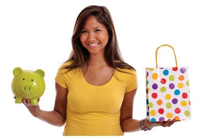 Photo of a person choosing between saving and spending