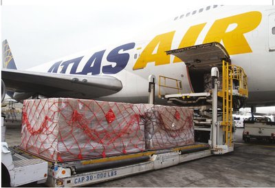 Cargo being loaded for international trade