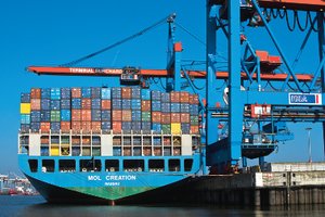 Container ship illustrating international trade and specialization
