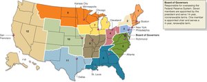 Map of Federal Reserve districts