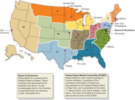 Map of Federal Reserve districts with FOMC