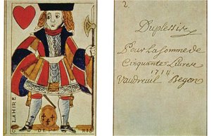 Historical playing card used as money
