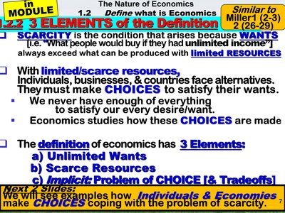 Scarcity and choices