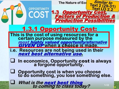 Opportunity cost explanation