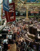 Stock exchange trading floor as a modern market