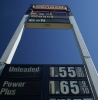 Gas station price sign, illustrating market prices