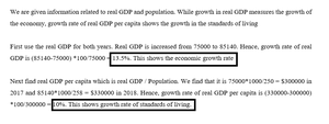 Worked example of GDP and GDP per capita growth