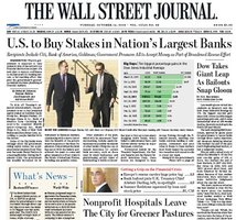 Wall Street Journal cover on bank nationalization