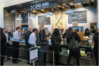 Customers at Dig Inn using cashless payment methods