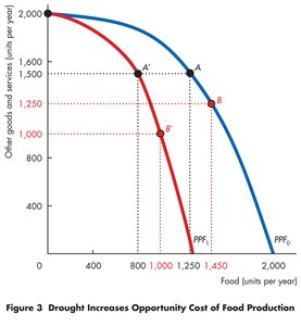Drought increases opportunity cost of food production