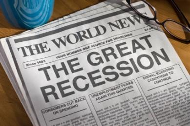Newspaper headline about the Great Recession
