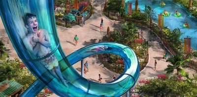 Child enjoying a water slide, representing leisure not included in GDP