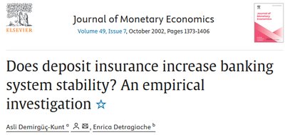 Academic article on deposit insurance and banking stability