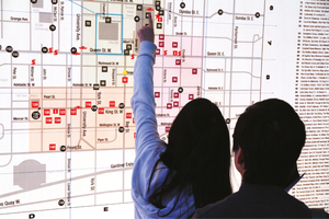 People looking at a map, representing the use of graphs in economics