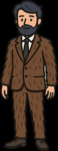Hairy man for hirsut/o