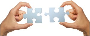 Puzzle pieces representing medical word parts