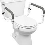 Toilet with assistive rails