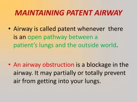 Maintaining patent airway slide