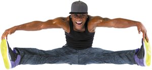 Extension, abduction, pronation, dorsiflexion