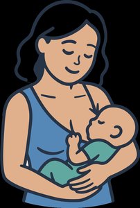 Mother breastfeeding baby