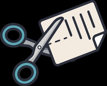 Scissors cutting paper