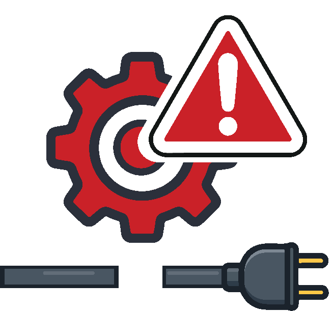 Warning sign with gear