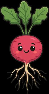 Radish with roots